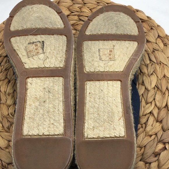 J. Crew Navy and Pink Cap Toe Rope Soled Canvas Espadrilles Size 9.5 - Picture 8 of 9